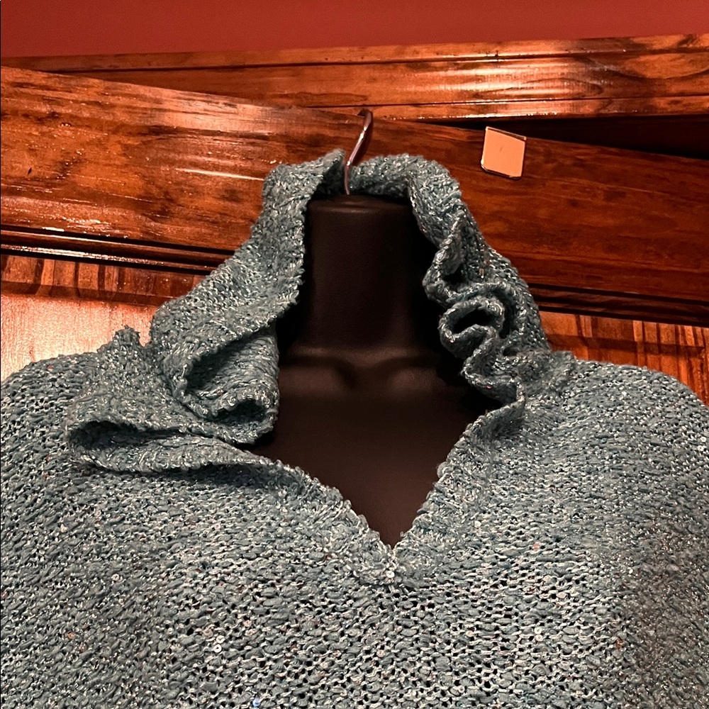 Aqua Hooded Relaxed Fit Sweater - Picture 6 of 8